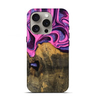 iPhone 16 Pro Wood Live Edge Phone Case - Rosalee (Purple, 744760)