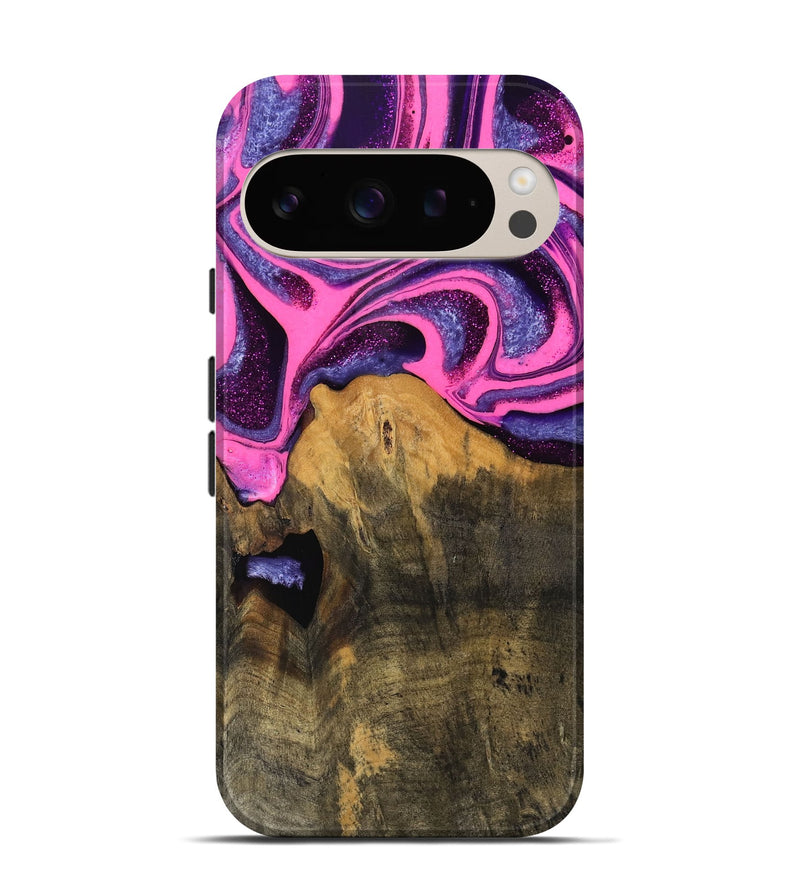 Pixel 9 Wood Live Edge Phone Case - Rosalee (Purple, 744760)