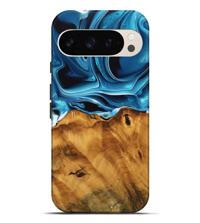 Pixel 9 Pro XL Wood Live Edge Phone Case - Khue (Blue, 744773)