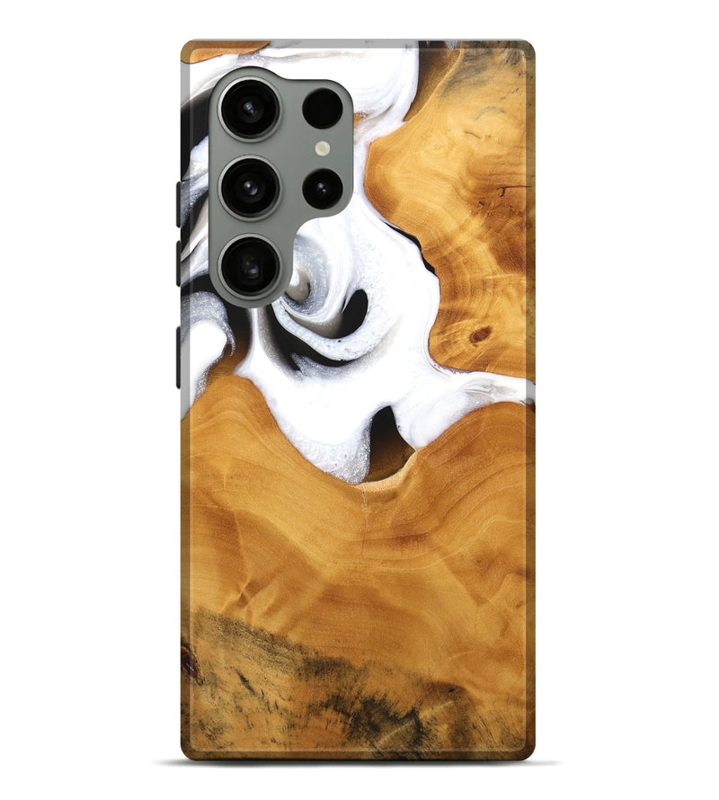 Galaxy S24 Ultra Wood Live Edge Phone Case - Janyce (Black & White, 744775)