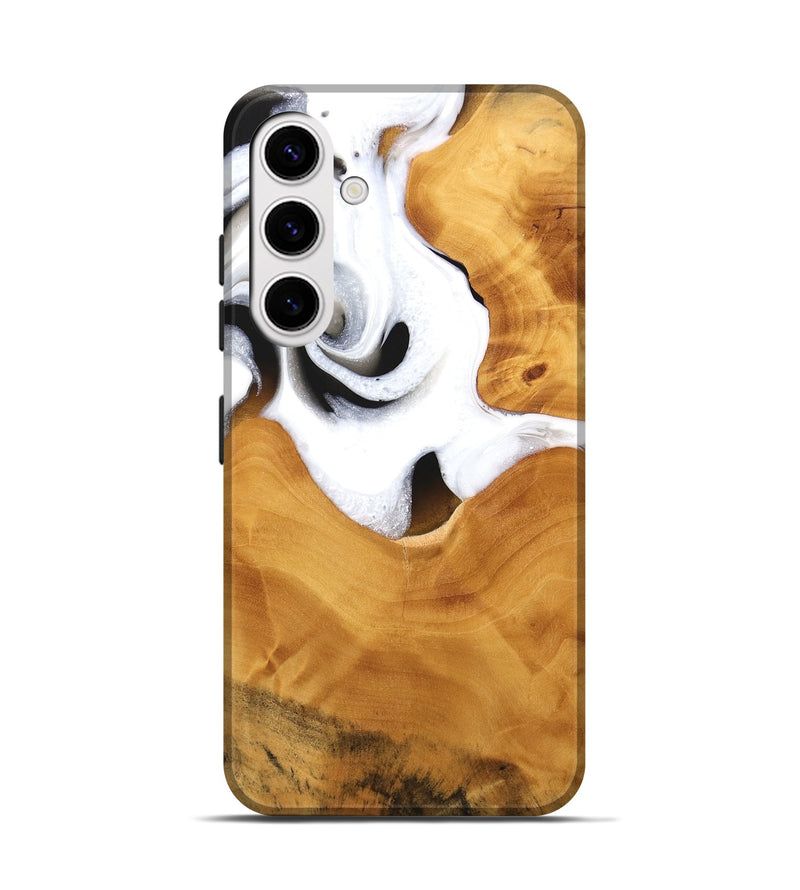 Galaxy S25 Wood Live Edge Phone Case - Janyce (Black & White, 744775)