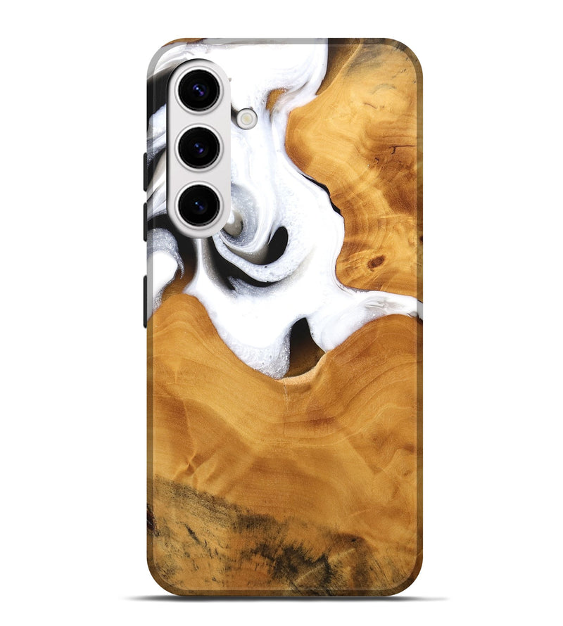 Galaxy S25 Plus Wood Live Edge Phone Case - Janyce (Black & White, 744775)