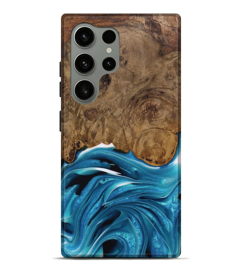 Galaxy S24 Ultra Wood Live Edge Phone Case - Donia (Blue, 744776)