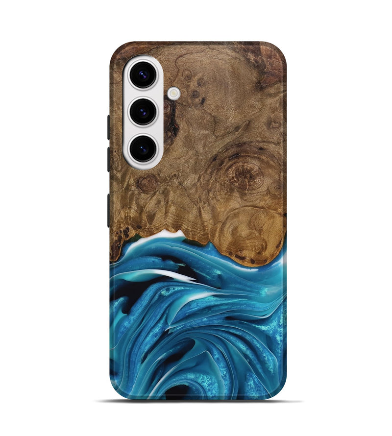 Galaxy S25 Wood Live Edge Phone Case - Donia (Blue, 744776)