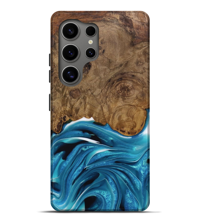 Galaxy S25 Ultra Wood Live Edge Phone Case - Donia (Blue, 744776)