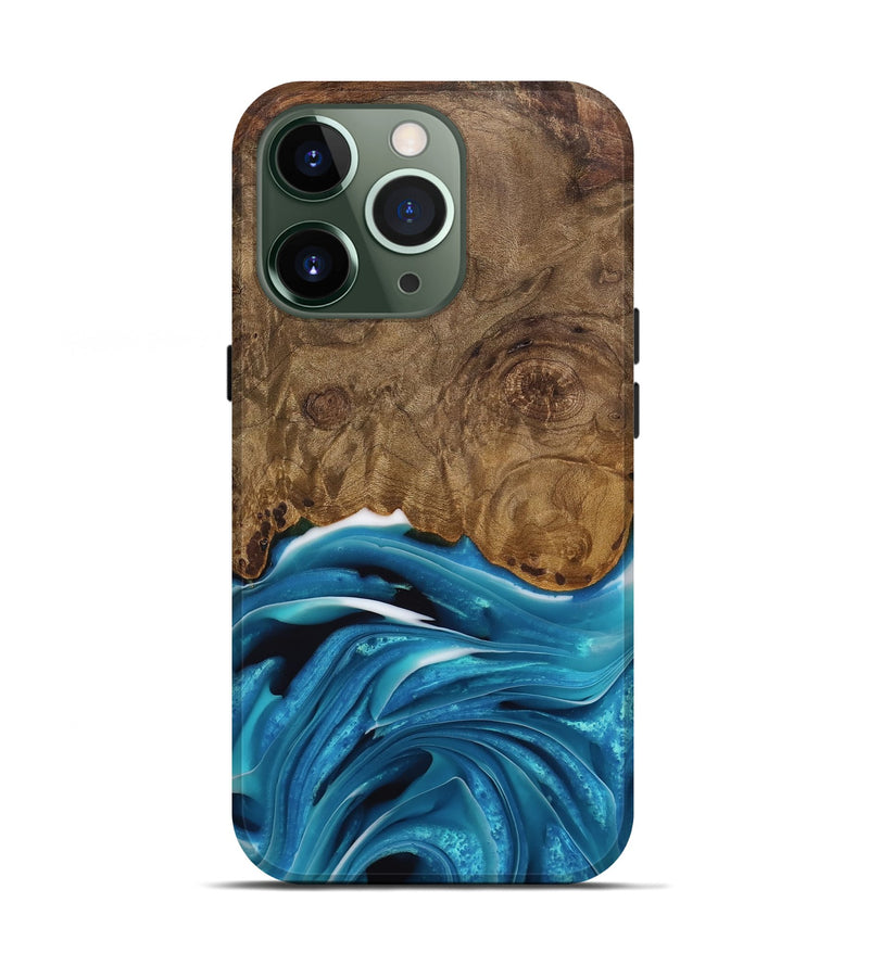 iPhone 13 Pro Wood Live Edge Phone Case - Donia (Blue, 744776)