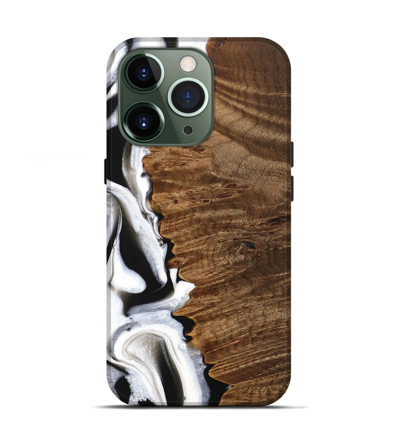 iPhone 13 Pro Wood Live Edge Phone Case - Theo (Black & White, 744783)