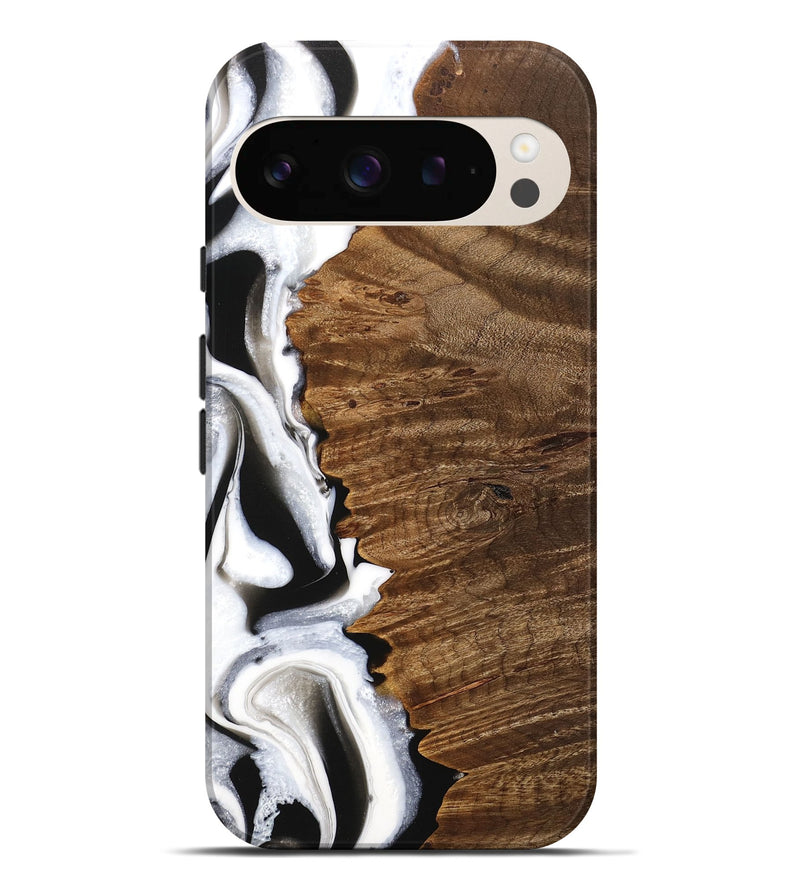 Pixel 9 Pro XL Wood Live Edge Phone Case - Theo (Black & White, 744783)