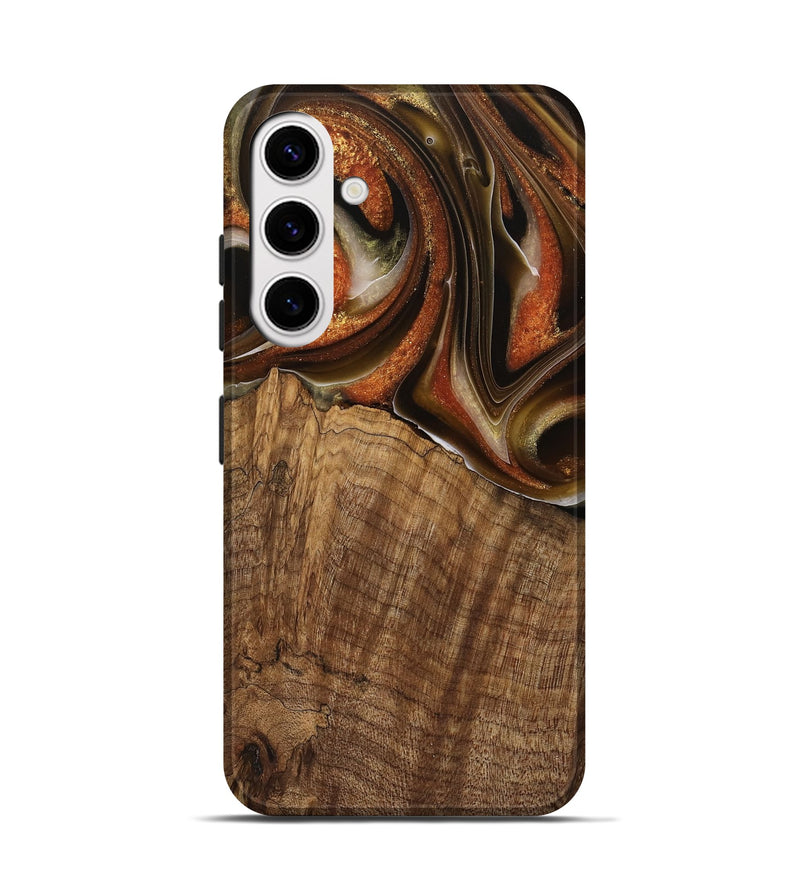 Galaxy S25 Wood Live Edge Phone Case - Nobie (Black & White, 744784)