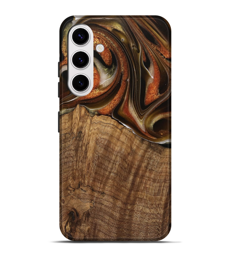 Galaxy S25 Plus Wood Live Edge Phone Case - Nobie (Black & White, 744784)