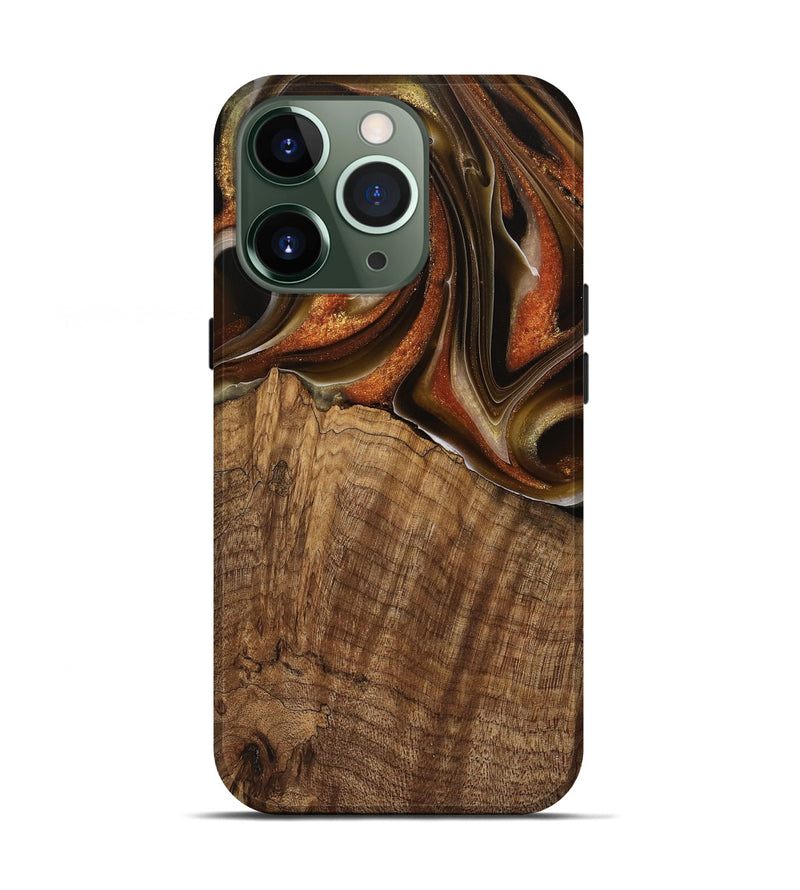 iPhone 13 Pro Wood Live Edge Phone Case - Nobie (Black & White, 744784)