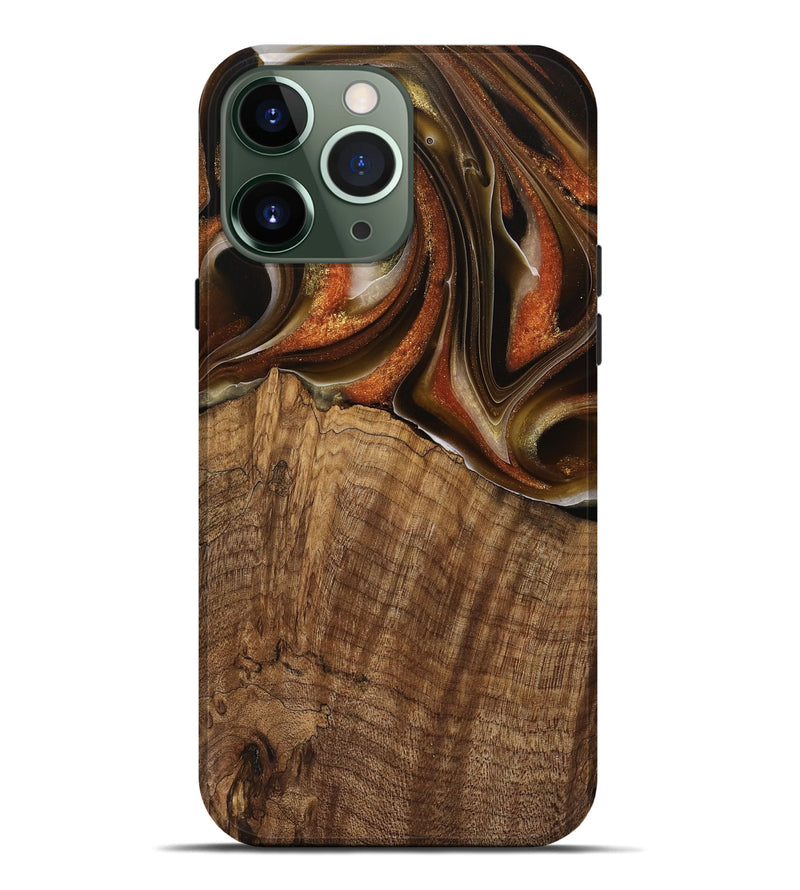 iPhone 13 Pro Max Wood Live Edge Phone Case - Nobie (Black & White, 744784)