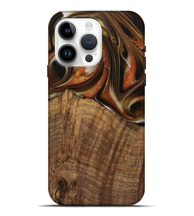 iPhone 15 Pro Max Wood Live Edge Phone Case - Nobie (Black & White, 744784)