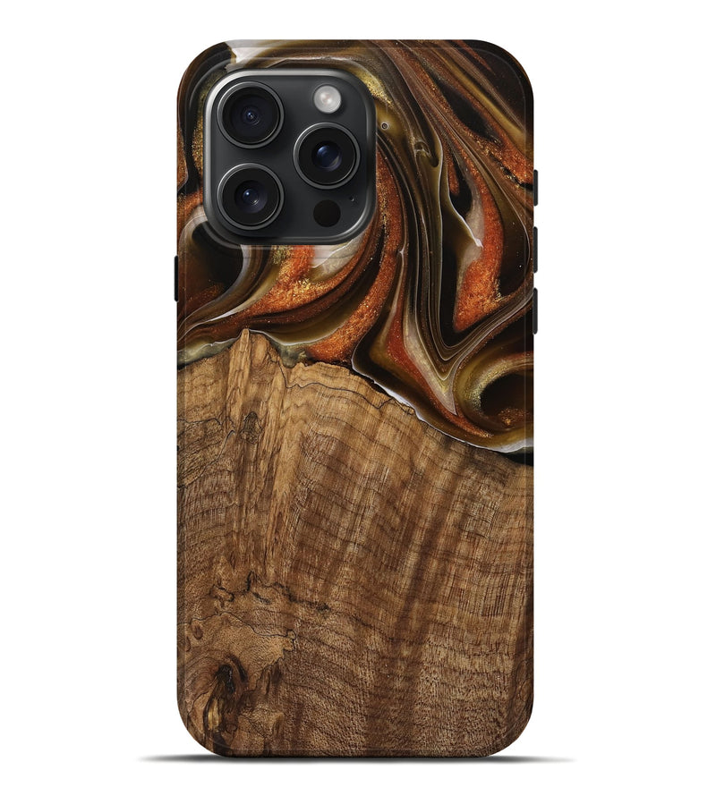 iPhone 16 Pro Max Wood Live Edge Phone Case - Nobie (Black & White, 744784)