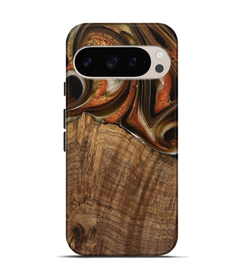 Pixel 9 Wood Live Edge Phone Case - Nobie (Black & White, 744784)