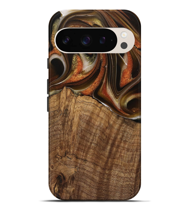 Pixel 9 Pro XL Wood Live Edge Phone Case - Nobie (Black & White, 744784)