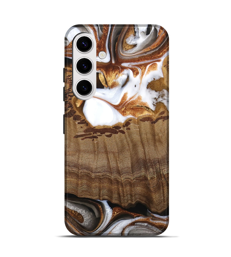 Galaxy S25 Wood Live Edge Phone Case - Ammon (Black & White, 744785)