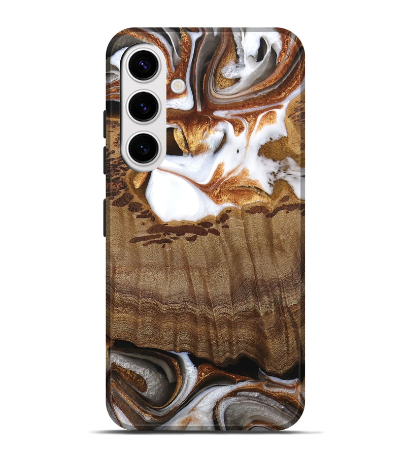 Galaxy S25 Plus Wood Live Edge Phone Case - Ammon (Black & White, 744785)