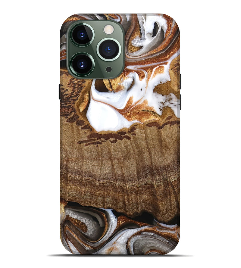 iPhone 13 Pro Max Wood Live Edge Phone Case - Ammon (Black & White, 744785)