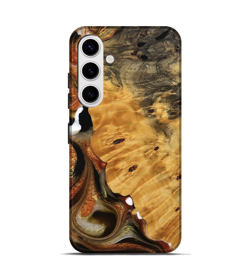 Galaxy S25 Wood Live Edge Phone Case - Joanna (Black & White, 744786)