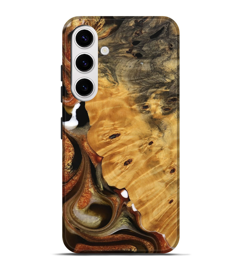 Galaxy S25 Plus Wood Live Edge Phone Case - Joanna (Black & White, 744786)