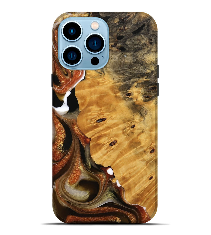 iPhone 14 Pro Max Wood Live Edge Phone Case - Joanna (Black & White, 744786)