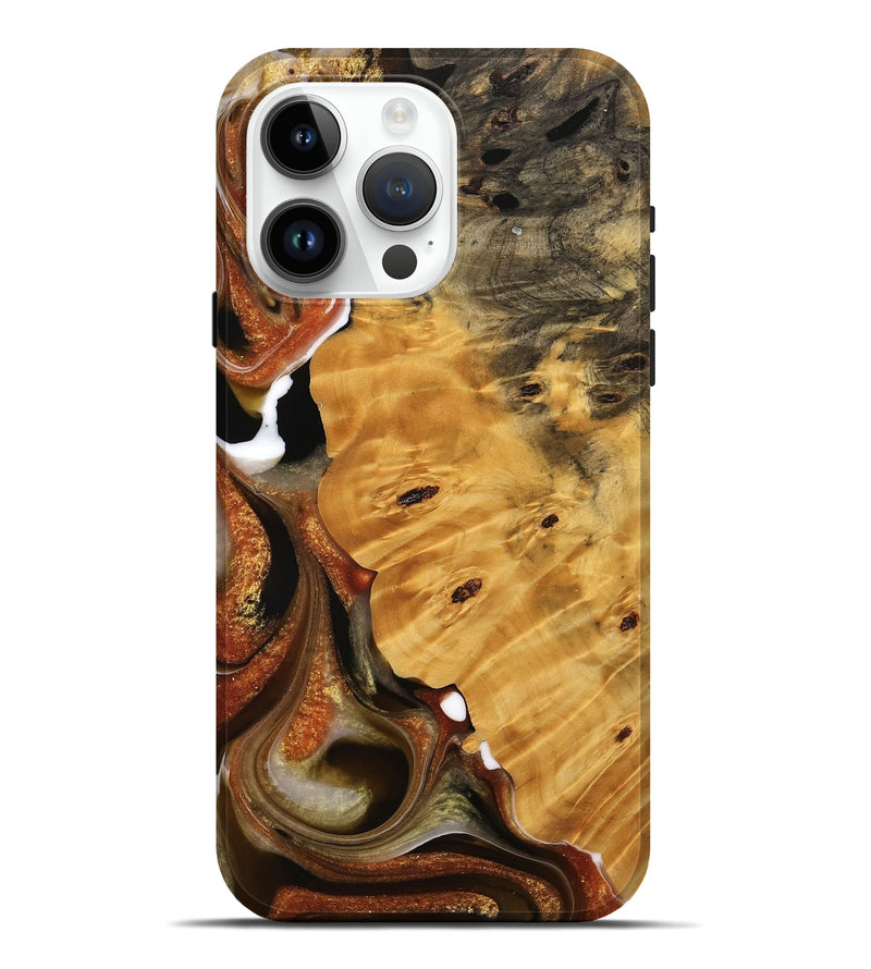 iPhone 15 Pro Max Wood Live Edge Phone Case - Joanna (Black & White, 744786)