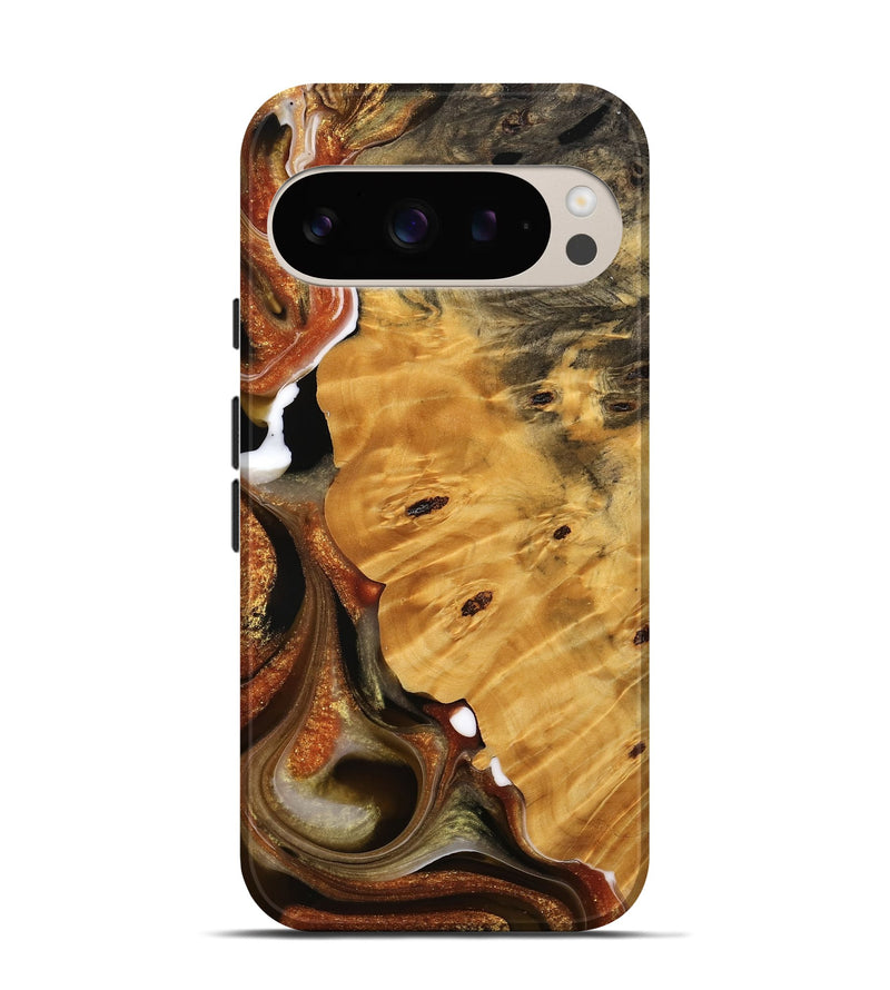 Pixel 9 Wood Live Edge Phone Case - Joanna (Black & White, 744786)