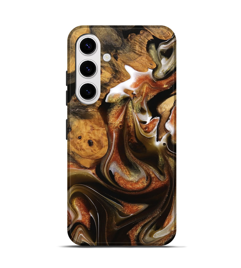 Galaxy S25 Wood Live Edge Phone Case - Juanita (Black & White, 744787)