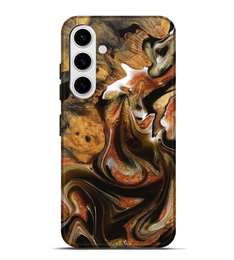 Galaxy S25 Plus Wood Live Edge Phone Case - Juanita (Black & White, 744787)