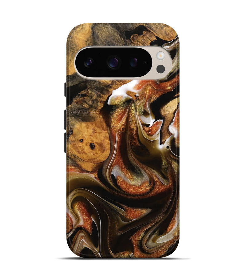 Pixel 9 Wood Live Edge Phone Case - Juanita (Black & White, 744787)