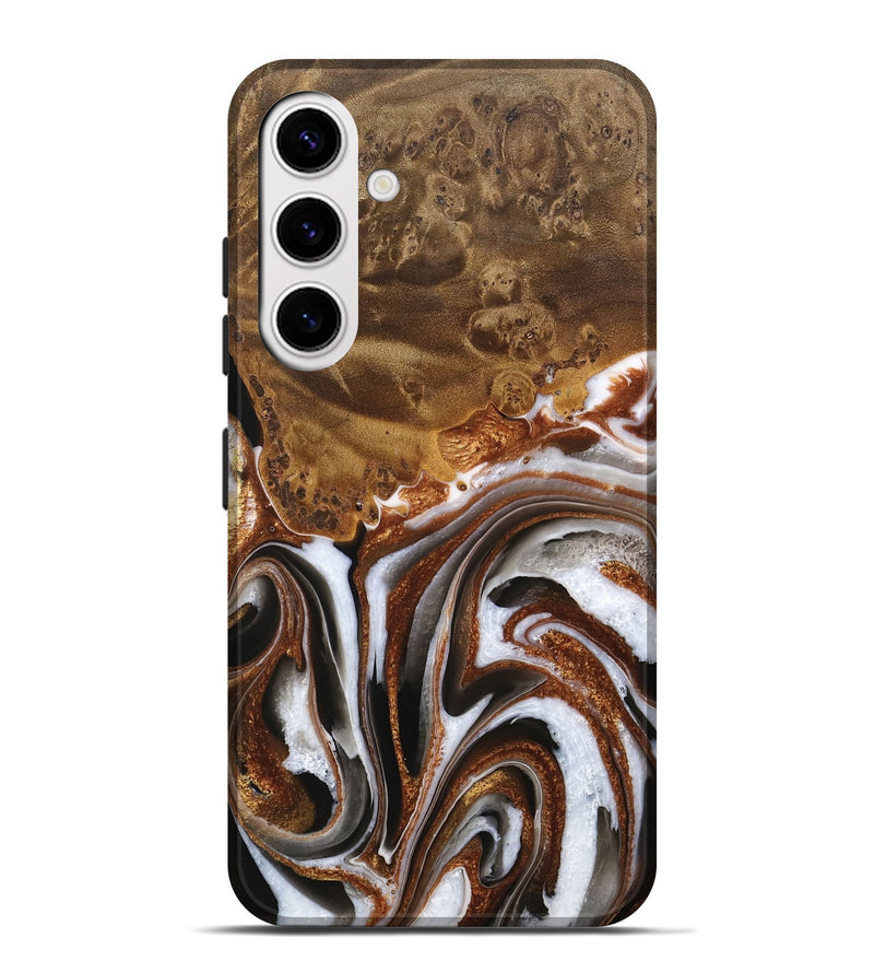 Galaxy S25 Plus Wood Live Edge Phone Case - Anneke (Black & White, 744789)