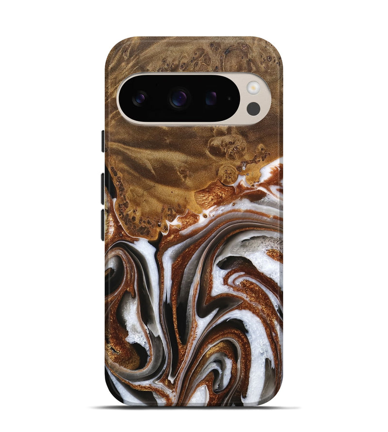 Pixel 9 Wood Live Edge Phone Case - Anneke (Black & White, 744789)