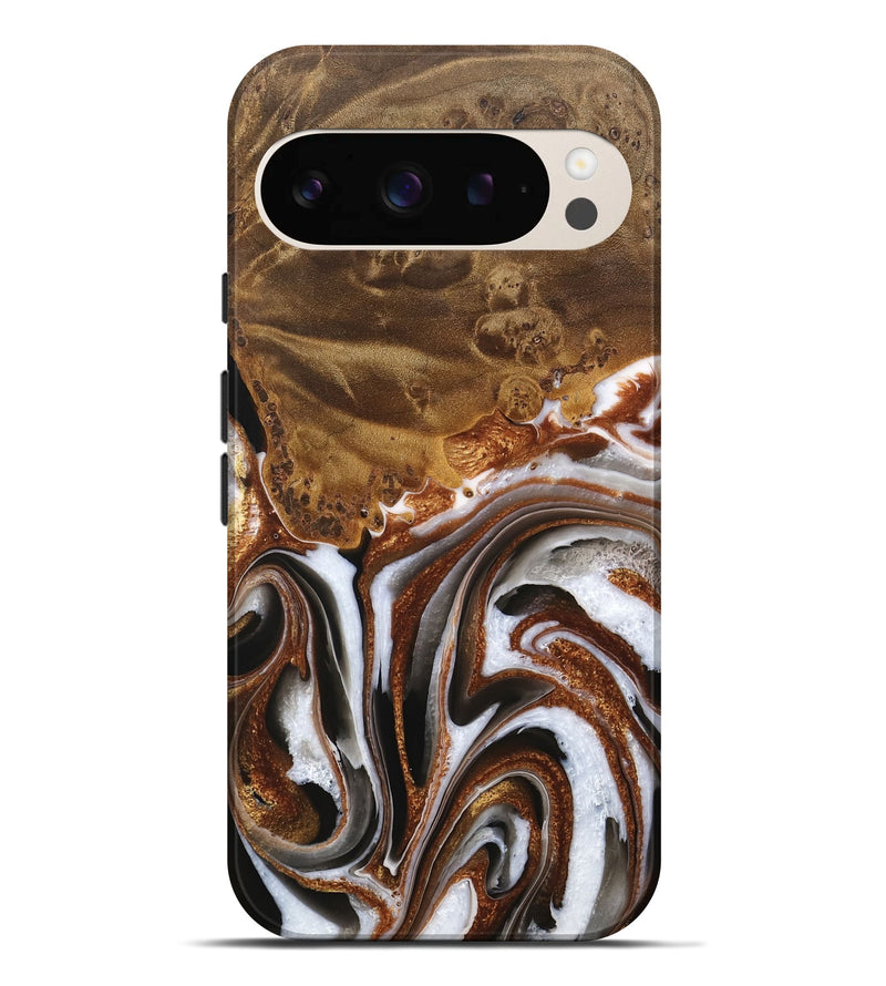 Pixel 9 Pro XL Wood Live Edge Phone Case - Anneke (Black & White, 744789)