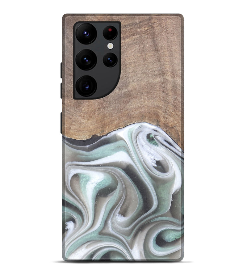 Galaxy S22 Ultra Wood Live Edge Phone Case - Aarav (Black & White, 744790)