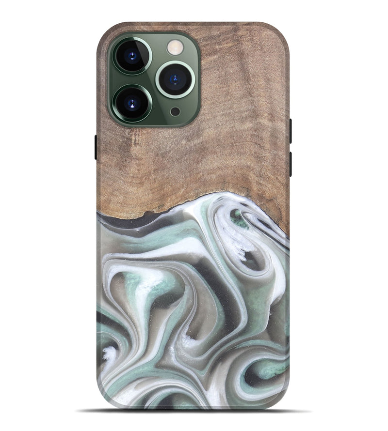 iPhone 13 Pro Max Wood Live Edge Phone Case - Aarav (Black & White, 744790)