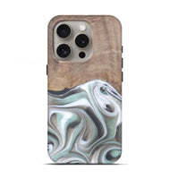 iPhone 16 Pro Wood Live Edge Phone Case - Aarav (Black & White, 744790)