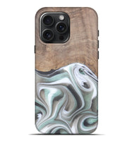 iPhone 16 Pro Max Wood Live Edge Phone Case - Aarav (Black & White, 744790)