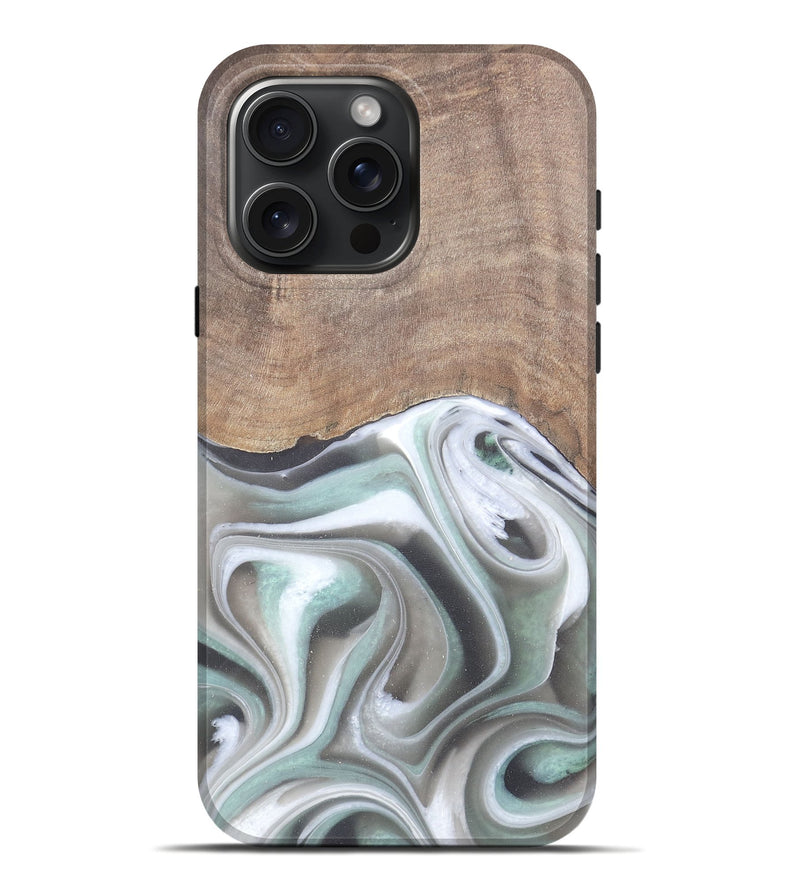 iPhone 16 Pro Max Wood Live Edge Phone Case - Aarav (Black & White, 744790)