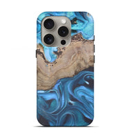 iPhone 16 Pro Wood Live Edge Phone Case - Enver (Blue, 744793)