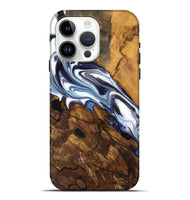 iPhone 15 Pro Max Wood Live Edge Phone Case - Moira (Blue, 744795)