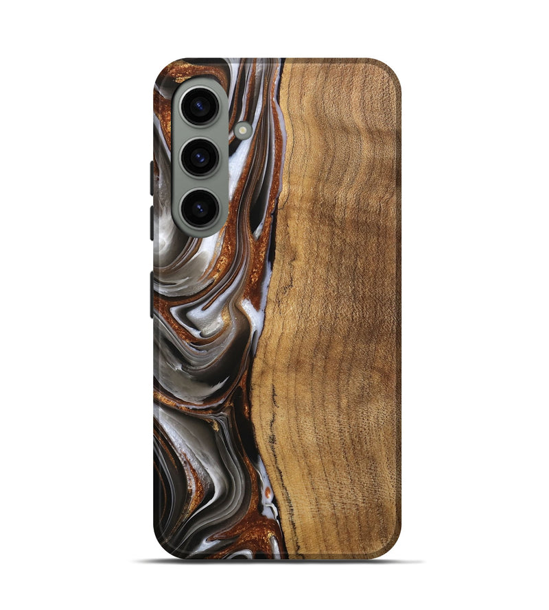 Galaxy S24 Wood Live Edge Phone Case - Clint (Black & White, 744796)