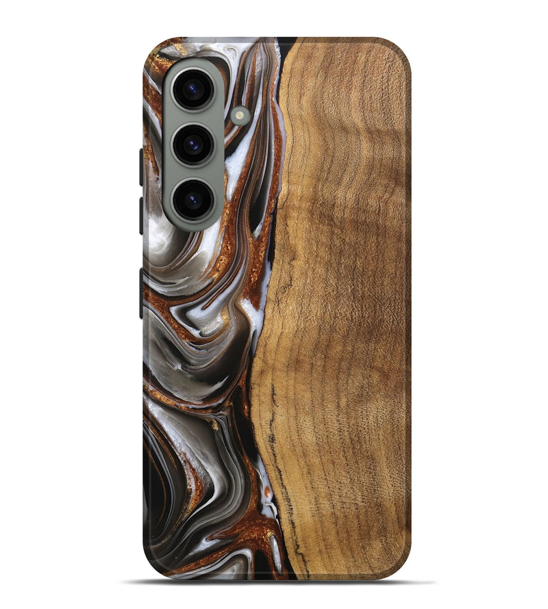 Galaxy S24 Plus Wood Live Edge Phone Case - Clint (Black & White, 744796)