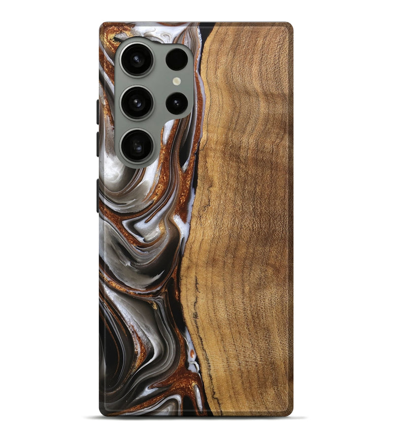 Galaxy S24 Ultra Wood Live Edge Phone Case - Clint (Black & White, 744796)