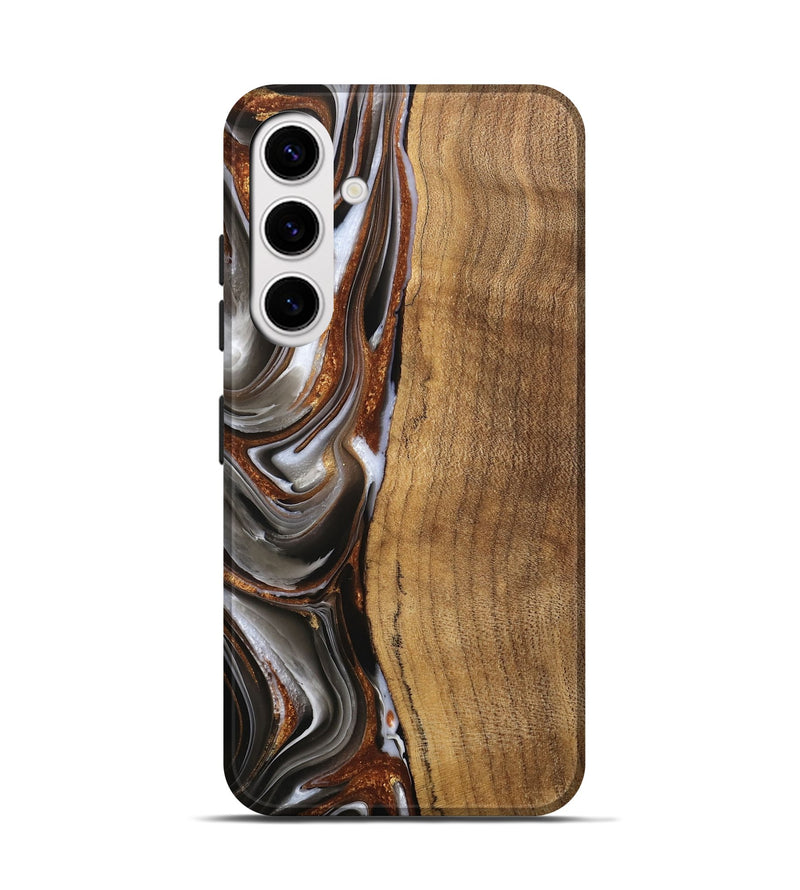 Galaxy S25 Wood Live Edge Phone Case - Clint (Black & White, 744796)