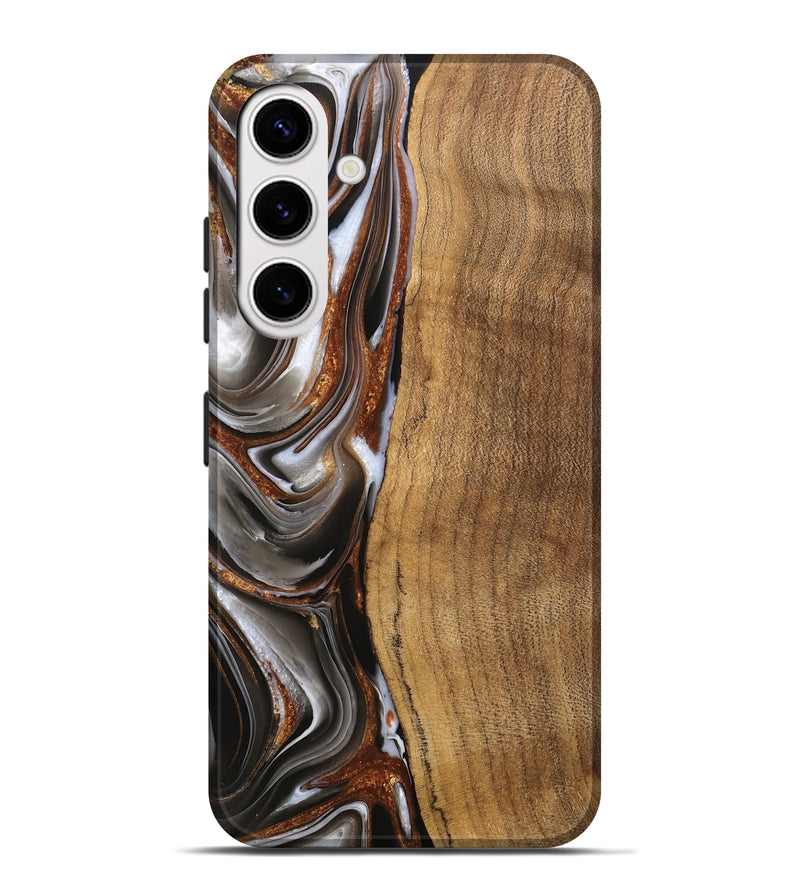 Galaxy S25 Plus Wood Live Edge Phone Case - Clint (Black & White, 744796)