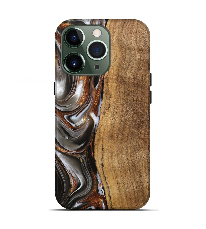 iPhone 13 Pro Wood Live Edge Phone Case - Clint (Black & White, 744796)