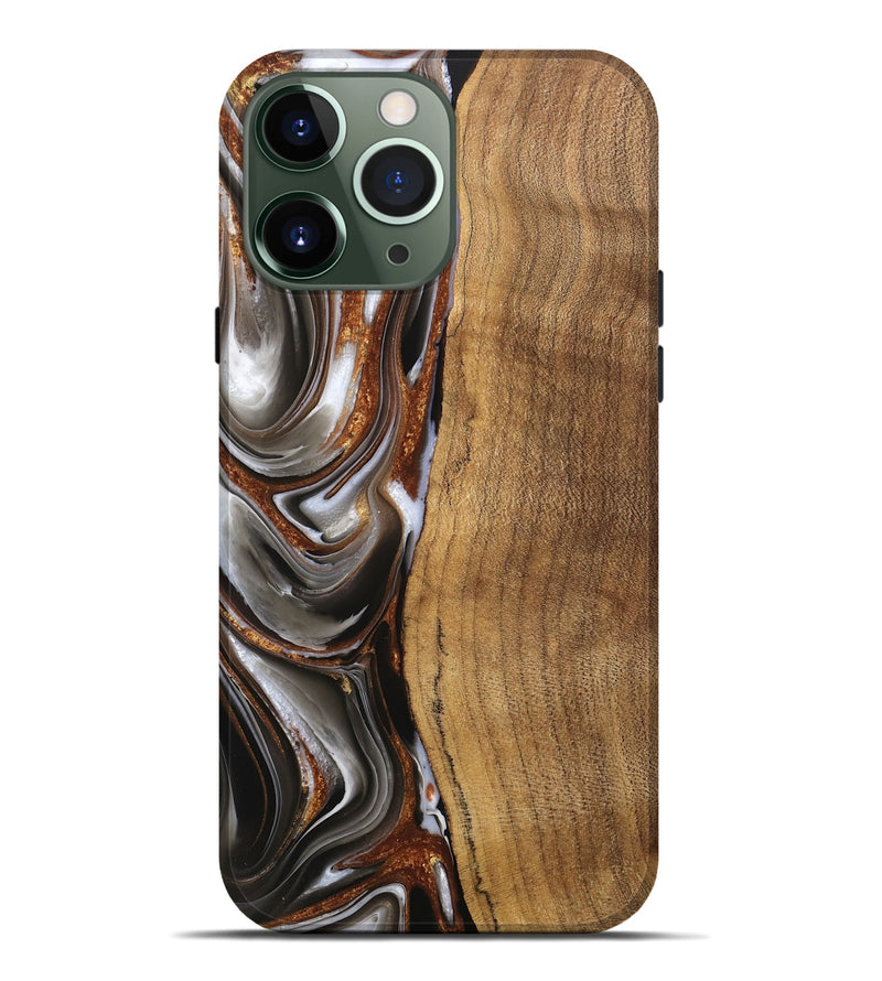 iPhone 13 Pro Max Wood Live Edge Phone Case - Clint (Black & White, 744796)