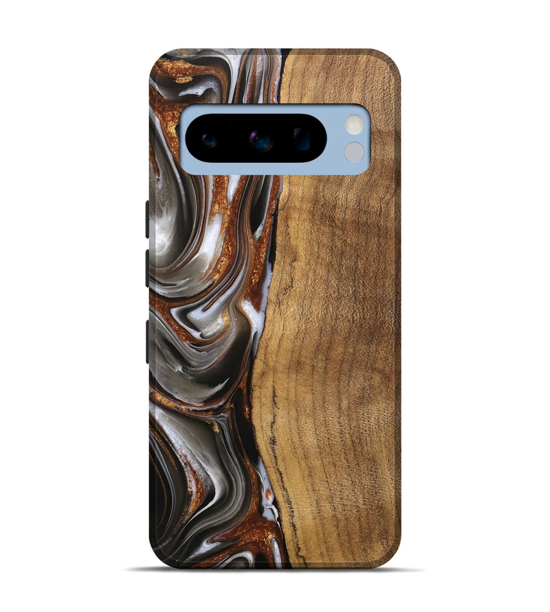 Pixel 8 Pro Wood Live Edge Phone Case - Clint (Black & White, 744796)