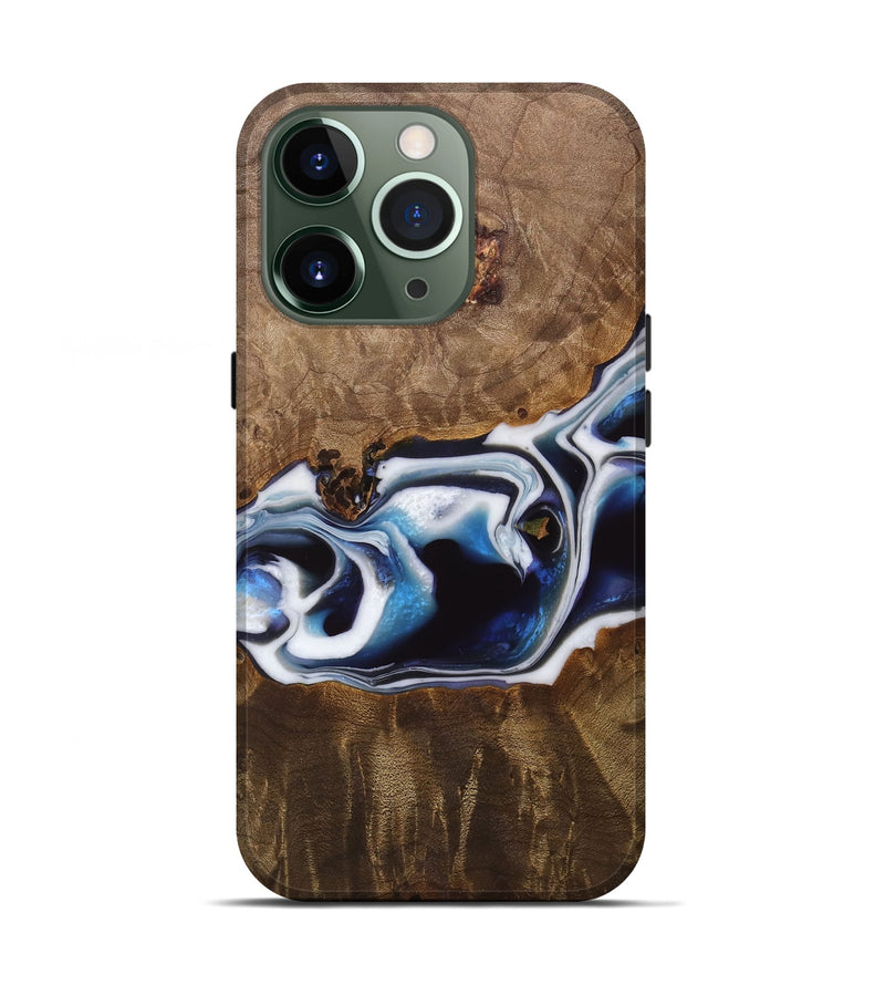 iPhone 13 Pro Wood Live Edge Phone Case - Jorie (Blue, 744797)